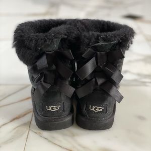 UGG Girls Kids Black Bailey Bow Boots